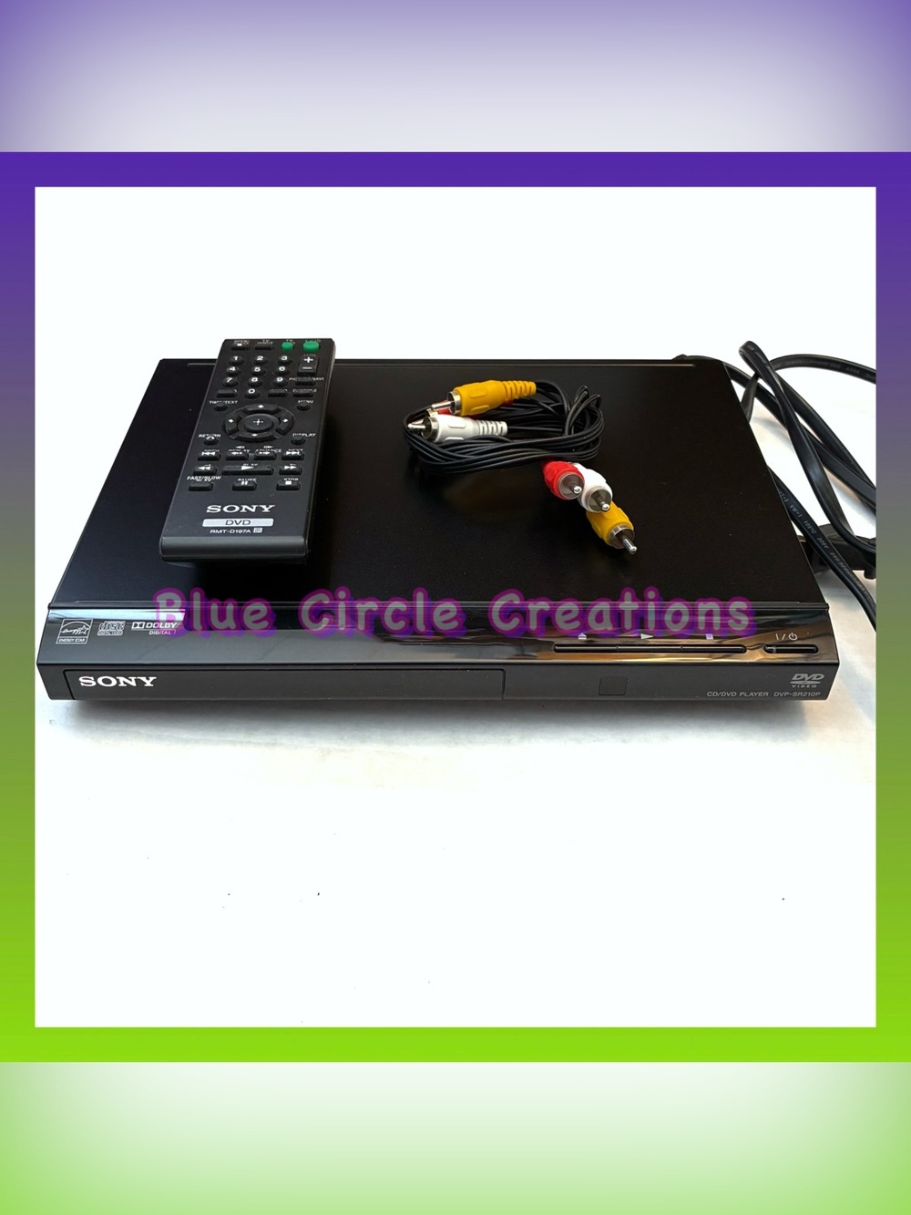 Sony DVP-SR210P CD DVD Player Black with Remote and RCA Cables
